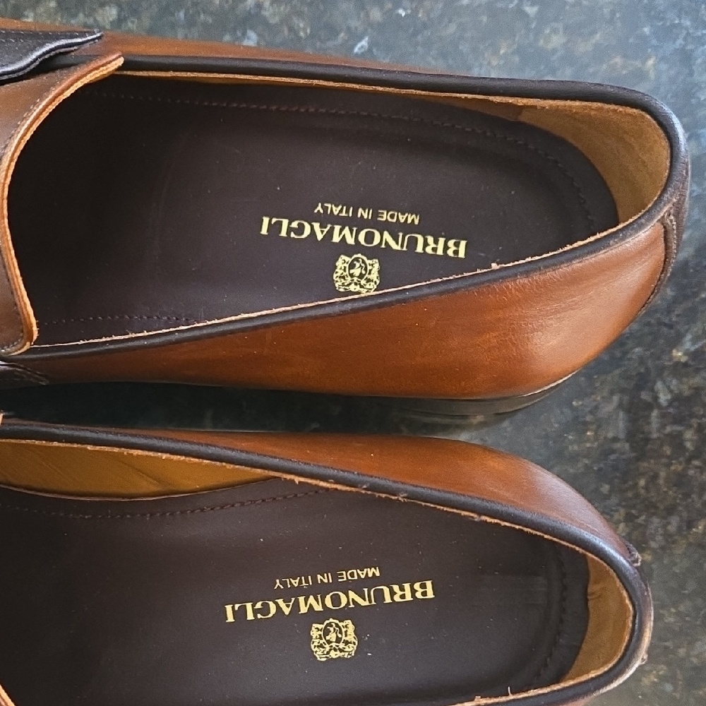 Bruno Magli Men's Rich Brown Leather Slip-Ons - Picture 3 of 6